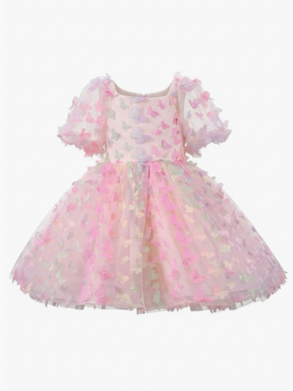 Brand New Girls' Pink Butterfly Tulle Party Dress